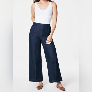 SPANX  zero waistband stretch, cropped Dark Blue, Wide Leg Jeans new